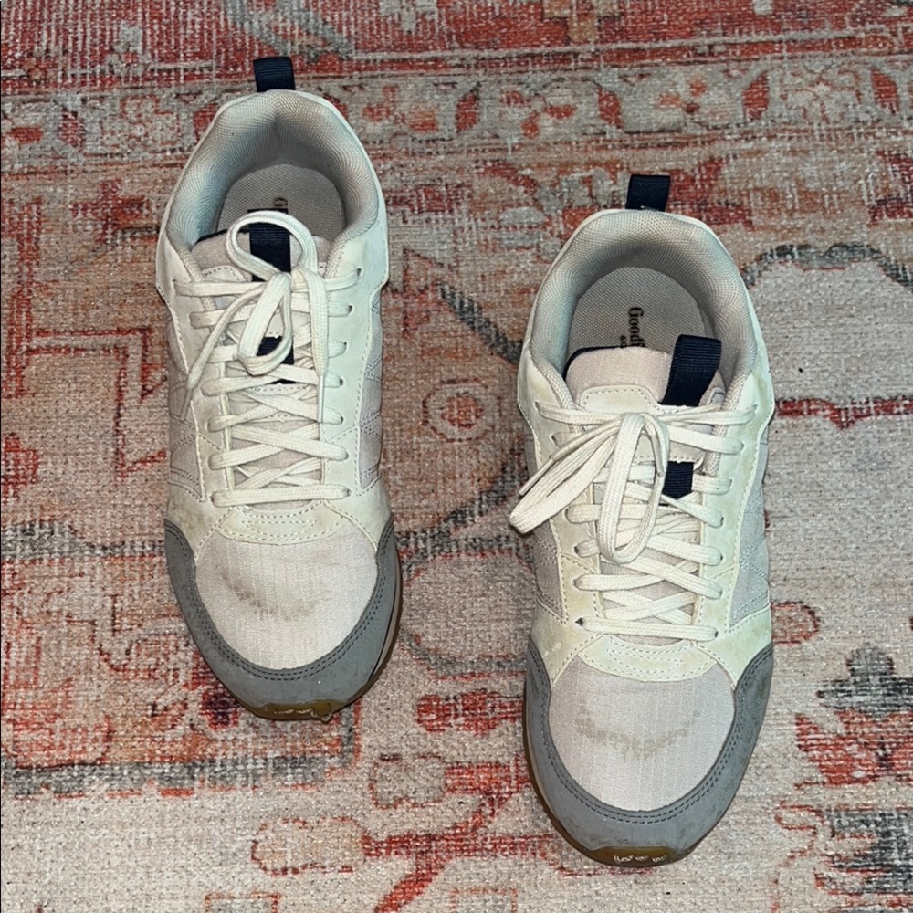 Casual Cream and Gray Sneakers